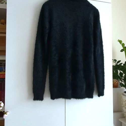 Pullover new dark blue, size L, 30% silk