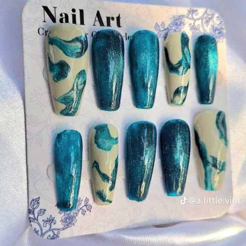 Summer Press On Nails with Application Tools new