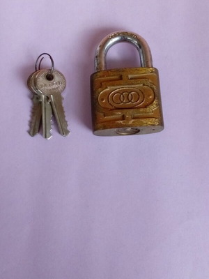 Tri Circle padlock used vintage, functional