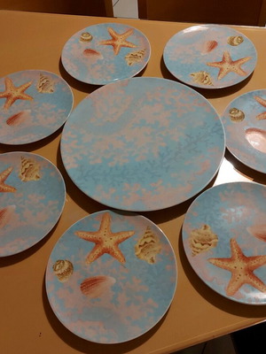 Ionia dessert plates and platter set like new