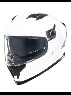 Κράνος MT Helmets Optimus λευκό περλέ με ενσωματωμένα γυαλιά ηλίου και σπαστό flip-up καινούργιο