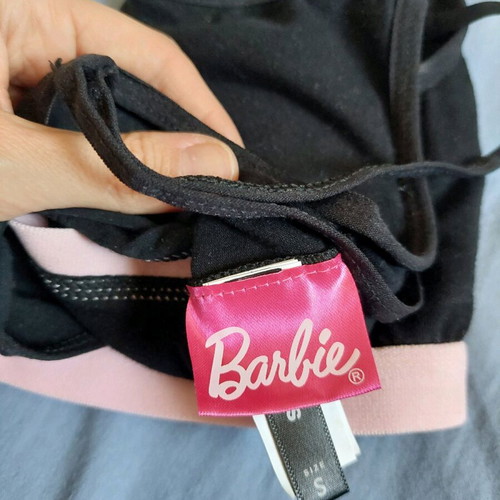 Barbie crop top black like new, size S