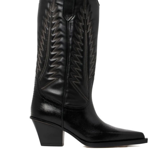 Paris Texas Texan Boots Women Size 40 New, Black Calf Leather