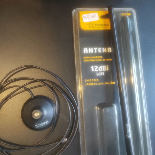 Pentagram Wi-Fi antenna 12dBi omnidirectional with magnetic base and 2m cable
