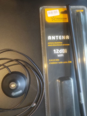 Pentagram Wi-Fi antenna 12dBi omnidirectional with magnetic base and 2m cable