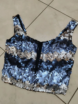 Lynne sequin bustier new, blue and silver, size M