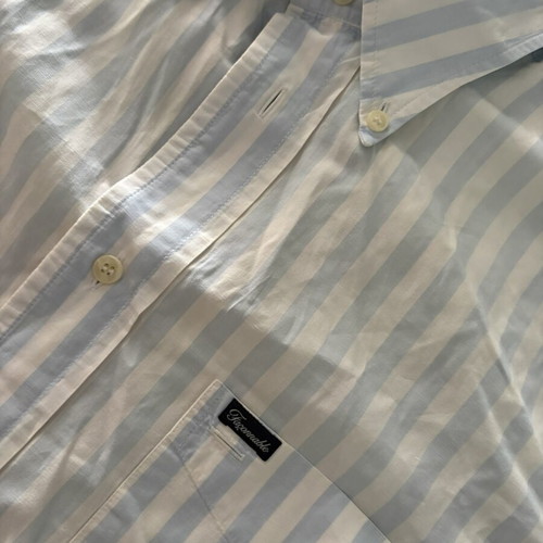 Faconnable Button-Down Shirt like new, white and turquoise, size L