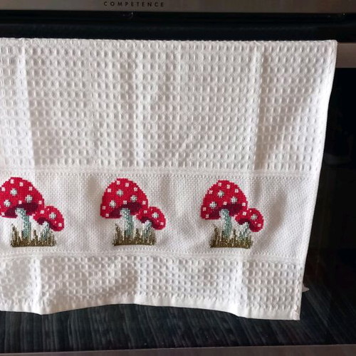 Handmade kitchen door towel new with cross-stitch embroidery