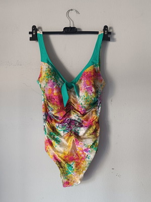 One-piece swimsuit, cup B, size L-XL, multicolor