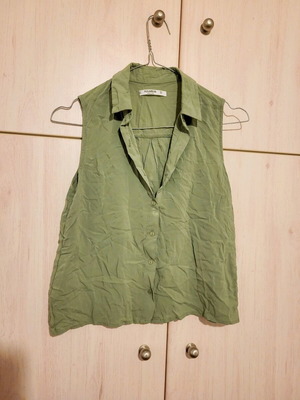 *FLASH SALE* Pull and bear αμάνικο πουκάμισο φυστικί