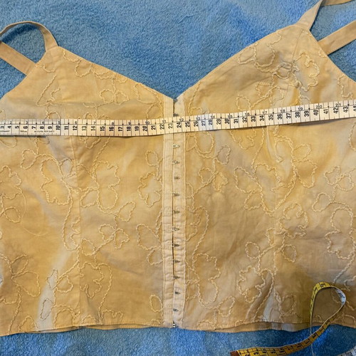 Handmade top bustier cotton with elastane, new, mustard khaki