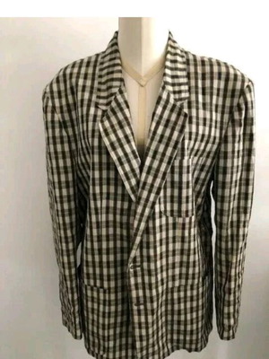 Stevens & Clif handmade vintage jacket cotton and linen new, multicolor