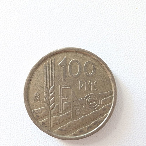 Spanish 100 Pesetas coin used, 1995