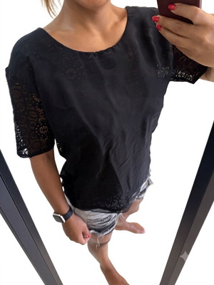 Intimissimi black blouse large, lace, like new