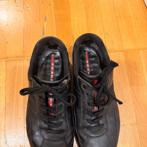 Prada sneakers black leather used size 43.5