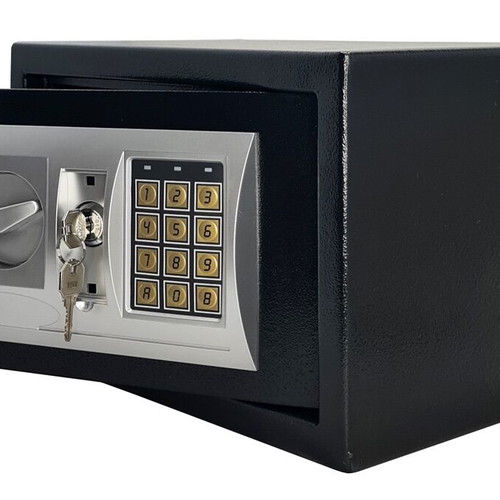 Safe with digital lock and key, dimensions 31x20x20cm new