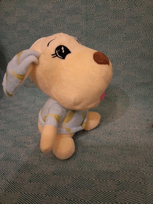 Plush dog like new with suction cup, height 17cm