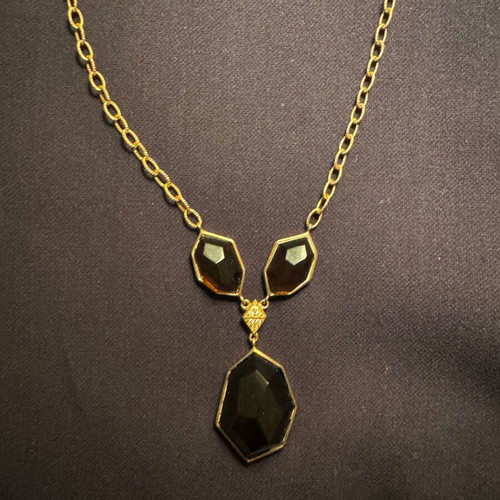 Necklace with black stones used