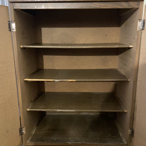 Vintage brown wood multipurpose cabinet and shoe rack