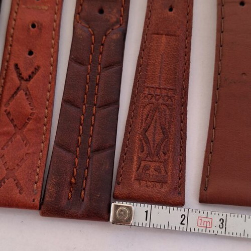 Leather retro watch straps set of 10 like new, various sizes