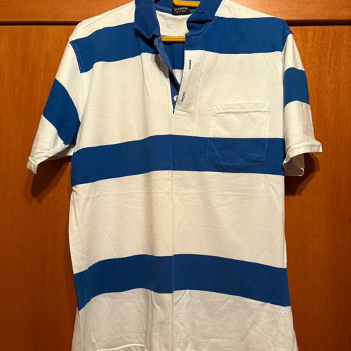 Men's blouse L white and blue like new with marks