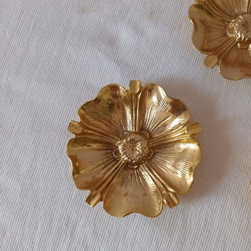 Bronze decorative flowers like new, set of 3, 13 cm