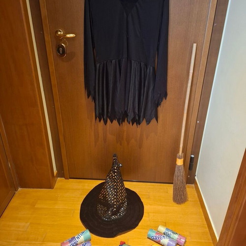 Witch costume set and clown bow tie used
