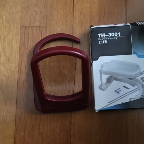 Magnifying LED desk lamp new, burgundy color