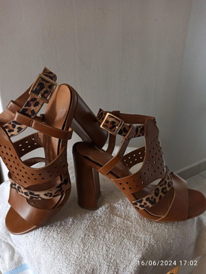 Tampa leopard sandals new, brown, size 39