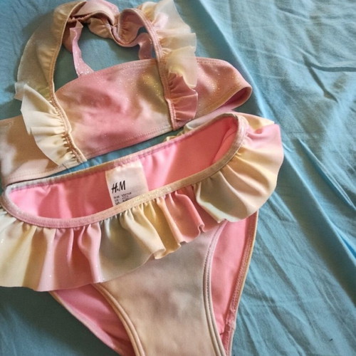 H&M Girls' Bikini and Tribord Sun Hat with UPF 50+ Protection like new