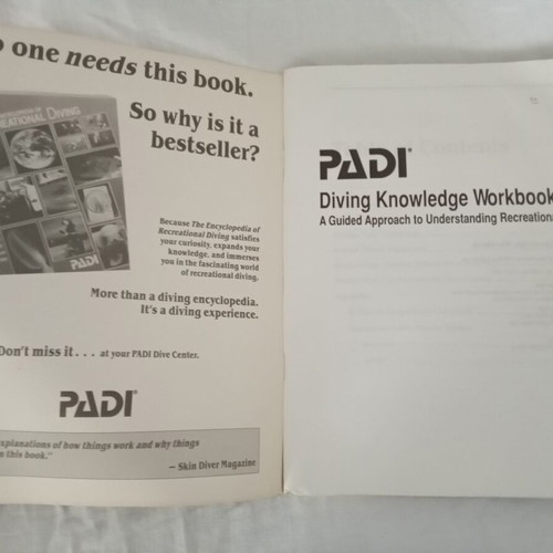 PADI Diving Knowledge Workbook 1993 used