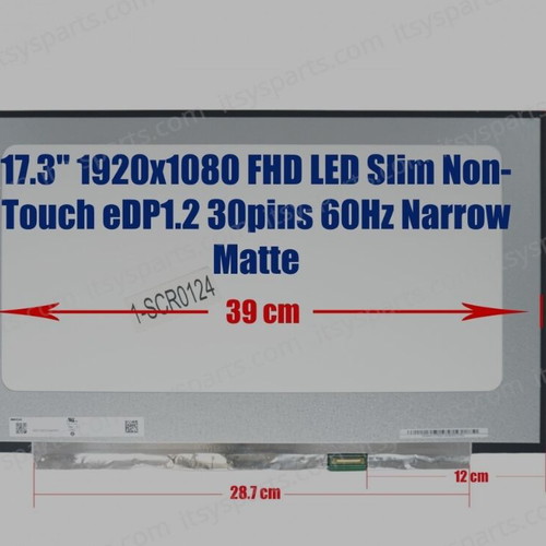 Laptop Screen 17.3'' slim led 30pin 60hz new