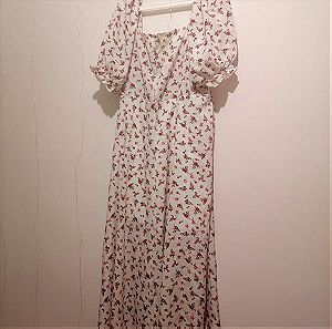 4XL φόρεμα φλοράλ με σούρα κ φόδρα