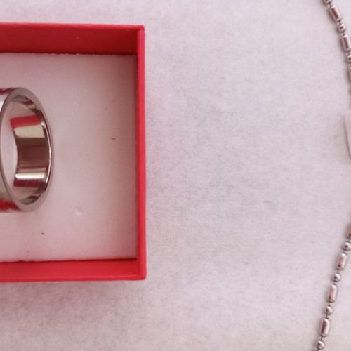 Stainless Steel Necklace and Unisex Ring Gift Set