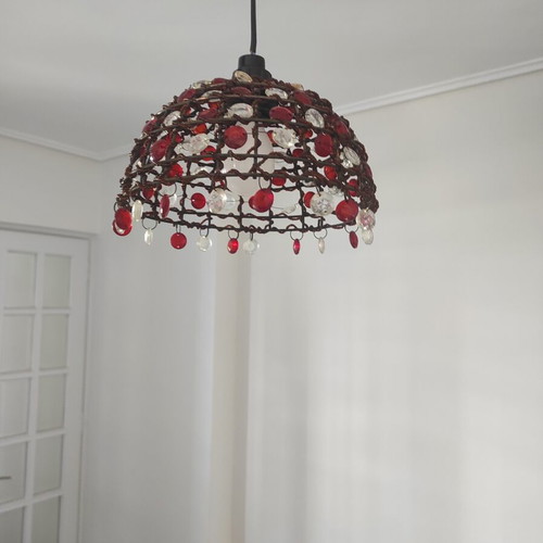 Atmospheric lamp with beads, 21.5 cm diameter