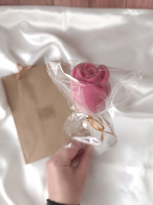 Handmade scented rose candle gift for teacher