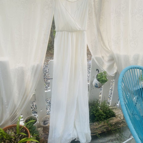 Chiffon dress beige size M like new
