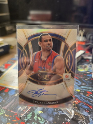 Trajan Langdon Автограф КСКА Москва 89/99 Panini Euroleague Карта Нова