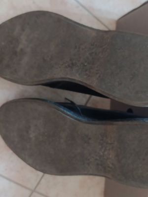 Fratelli Karida leather loafers used, size 38, black with pony skin
