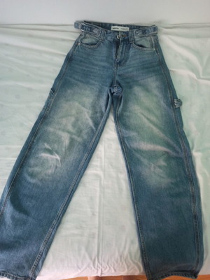 Bershka women's wide-leg blue jeans size 32