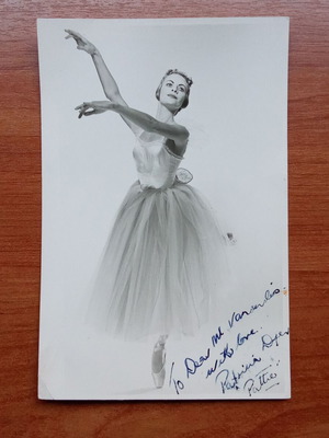 Authentic artistic photo used, signed by prima ballerina Patricia vintage
