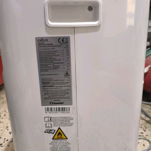 Inventor Chilly 9,000 BTU portable floor air conditioner used, fully functional