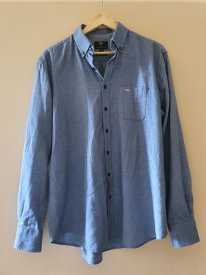 Fynch Hatton blue men's shirt size L like new, cotton
