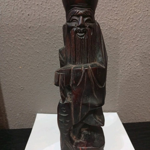 Chinese handmade statue used, wooden fisherman sculpture