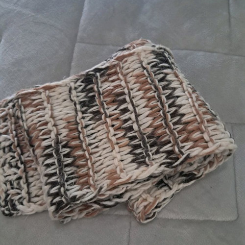 Wool knitted scarf like new, beige-gray