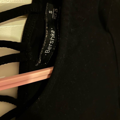 Bershka blouse used, size S, black with open back