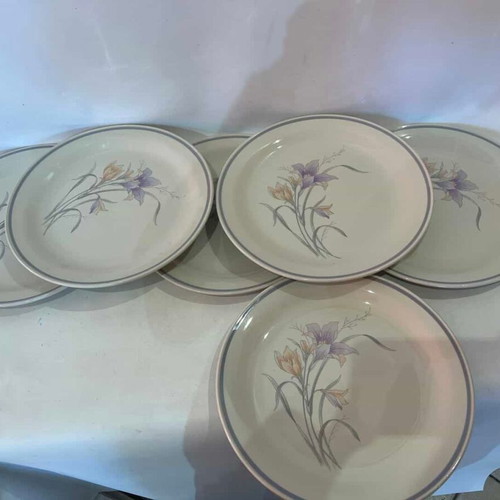 Stone Ware plate set of 6 used, vintage, 26.5cm, made in China