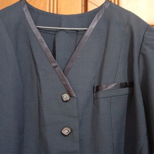 Women's linen suit used, Greek tailoring, size 3XL, blue