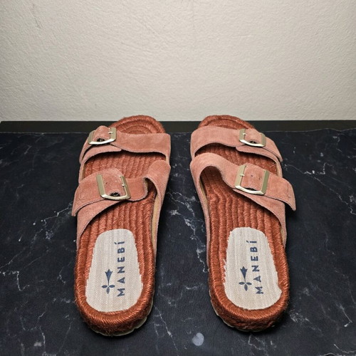 Manebi Nordic suede terracotta women's sandals like new