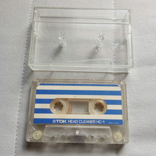TDK Head Cleaner HC-1 tape cassette used, 1990s audio cleaner